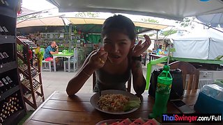 Real amateur Thai teen cutie fucked after lunch by her temporary boyfriend