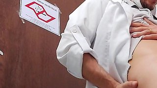 Nurse Takes off Condom While Having Sex with Asian Doctor in Hospital Bathroom