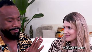 Blondie wife is ready for BIG BLACK PENIS just moved in next door
