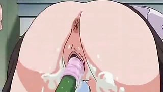 Stimulating hentai nymphet getting undressed and giving