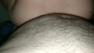 Young guy rides chubby stepdaddies cock