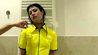 Pee fetish brunette skank nailed roughly