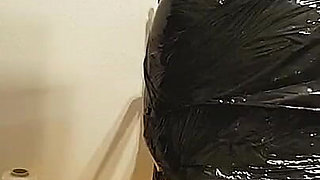 Foil Bondage Slave Part 2 - Cling Film Mummified and Edged to Madness