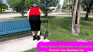 Sexy Nurse Vicki Walks in Park Flashing and Teasing You