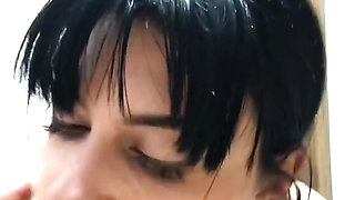 A student is preparing to take an exam on sucking a teacher's dick