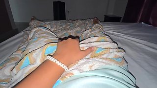 Teen fingers her shaved pussy in the morning - Solo POV