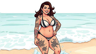 Ai Tattoo Art Curvy Bikini Women