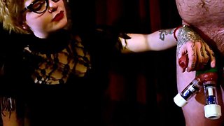 Cfnm femdom fetish brit fucks cfnm loser until he cums