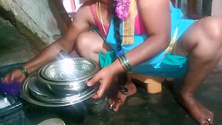 Cleaning Indian Porn Aunty Food Plate