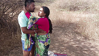 Desi indian Marathi kavita Vahini cheating on husband in saree in jungle