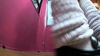 Mature upskirt amateur shows her pantys and asshole