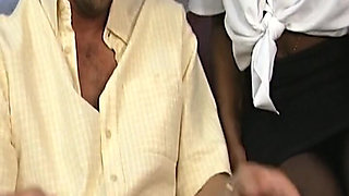 Cum Eating German Ebony Got Hardcore Fucked in Foursome
