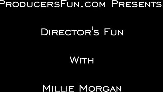 Blonde cutie Millie Morgan cums during porn casting - Producers Fun
