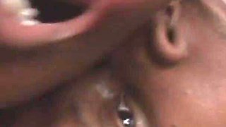 Ebony Babe Masturbates and Gets Dp Screwed