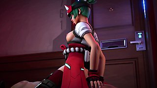 Beauty Waitress Threesome - 3D Animation