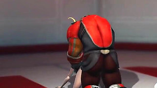 Alien monster fucks hard a young blonde in the sci-fi lab