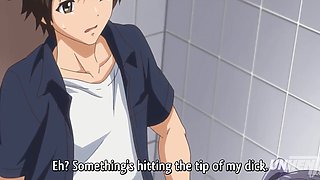 Nerdy hentai teen pounded by pervy stepbro in public restroom
