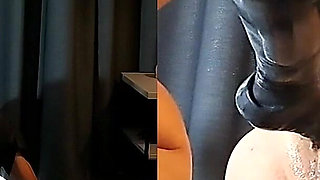 With the Latex Foot in the Slave Cunt