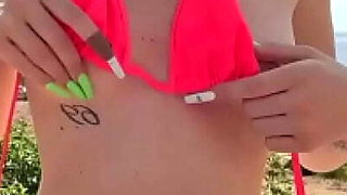 Hot Beach Sex - Darcy Dark & Carbosha Fuck in Public