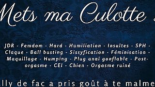 Your bully makes you wear her panties and films you being humiliated - french audio porn femdom