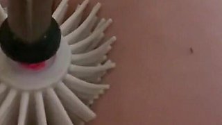 Tits Bondage and Orgasm From Anal with Toilet Brush