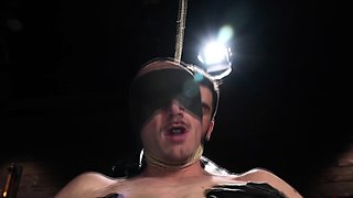 Chris Damned drips hot candle wax over Phoenix Leos body