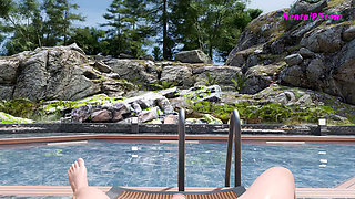 Luna Snow Pool - All Cum In The Mouth