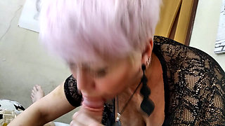 My wife is my best whore! Footjob, blowjob, handjob, titjob and other mature fun...))