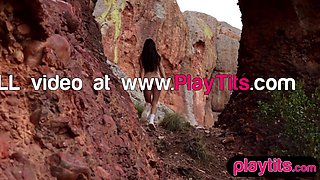 Russian mommy and big titties blond hair babe strip