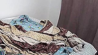 A super sexy brunette massages her big boobs