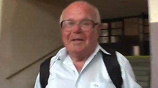 Horny hussy and old man mind-blowing sex scene