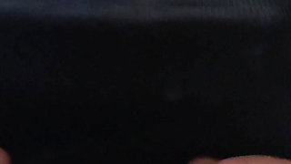 The crossdresser wears a silicone tights and watches the video to the end to learn the full story