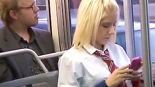SPECTACLE Blonde Roughly Fucked in Public Bus Full of People