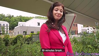 Classy cougar got pounded in public