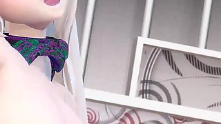Yowane Haku Undress Dance Sexy Lingerie Hentai Stickysticky Song Mmd 3D Purple Clothes Color Edit Smixix