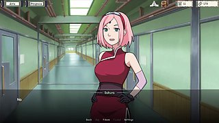 Naruto-themed fun with Sakura and Ino featuring futa action