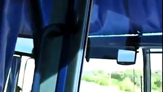 Slut Sucks Cock On A Bus