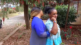 African MILF Lesbians Make Out In Public