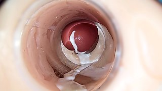 Camera Inside Deep Pussy Captures Huge Ejaculation of Sperm