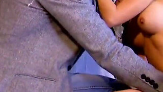 Brunette babe with glasses gets fucked hard