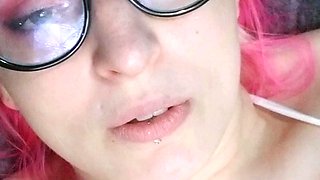 Blonde With Natural Big Boobs Loves Putting A Toy In Her