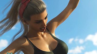 Swimsuit, freed, 3d