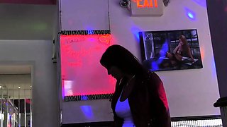 mature pornstar Syren Demer takes bbc through gloryhole