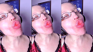 Asmr Teeth Candy Eating - Asmr, Eye Glasses, Gianess, Lipstick, Big Lips, Mough, Food, Face Fetish, Long Nails