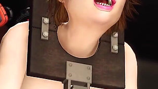 Sexy Cuffed Girl in Restraints with Big Natural Tits Massages Her Pussy and Ass with a Huge Black Cock