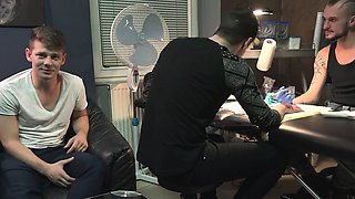 Wild sex for money in a tattoo studio