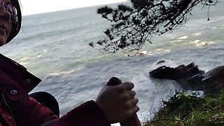 Public Blowjob with a View: Amateur Couple Almost Caught!