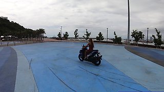 Thai GF motobike ride and fuck at home