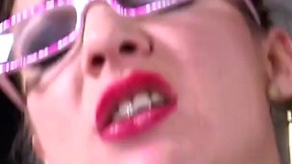 Sexy brunette with tattoos gets fucked hard in her wet pussy