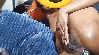 Ass fuck Anal with stainless steel butt plug Desi